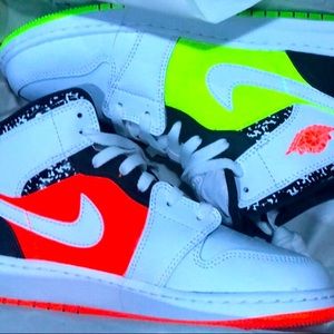 Air Jordan 1 Composition Notebook 5Y 6W Two Colors Orange and Neon Yellow!